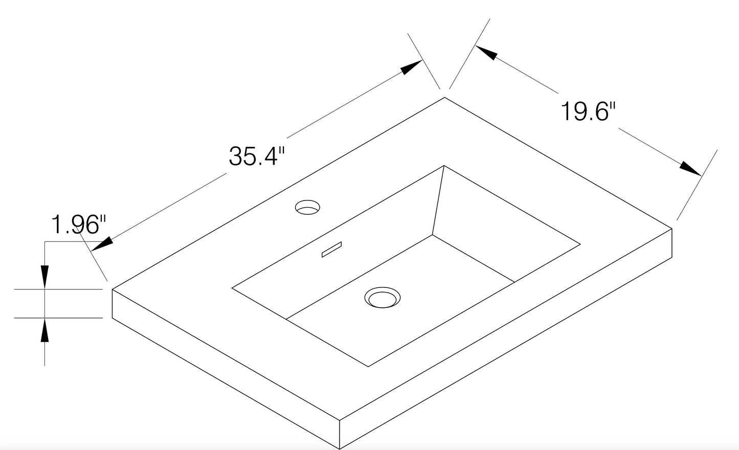 Comptoir de vanité 35.5 po SPADINA