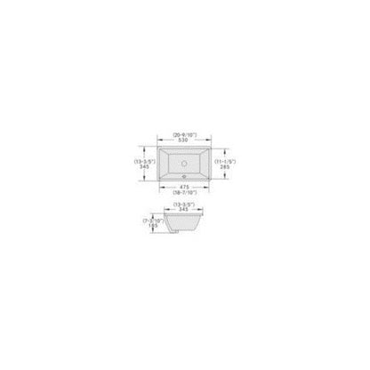 Lavabo sous plan rectangulaire