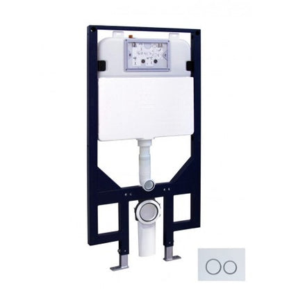 Réservoir et support pour toilette mural avec boutons poussoirs ronds