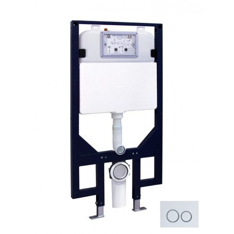 Réservoir et support pour toilette mural avec boutons poussoirs ronds