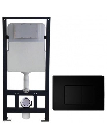 Réservoir et support pour toilette mural avec boutons poussoirs carré