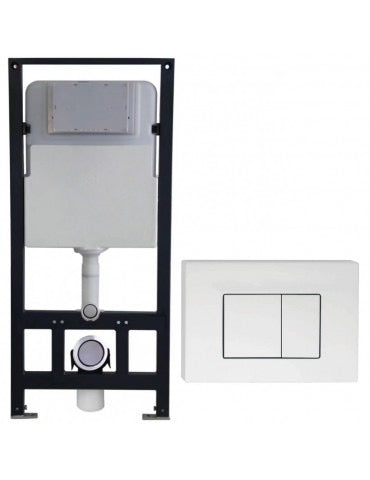 Réservoir et support pour toilette mural avec boutons poussoirs carré