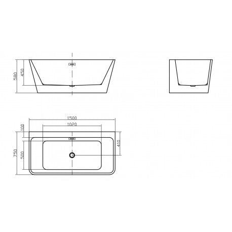 Bain Autoportant 59 po AXCEL