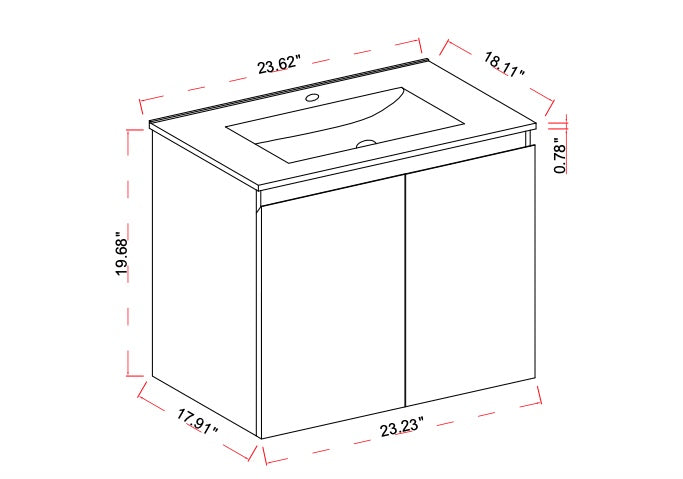 Vanité Murale BASIC 24po