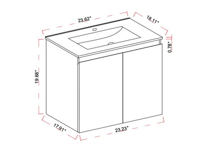 Vanité Murale BASIC 24po